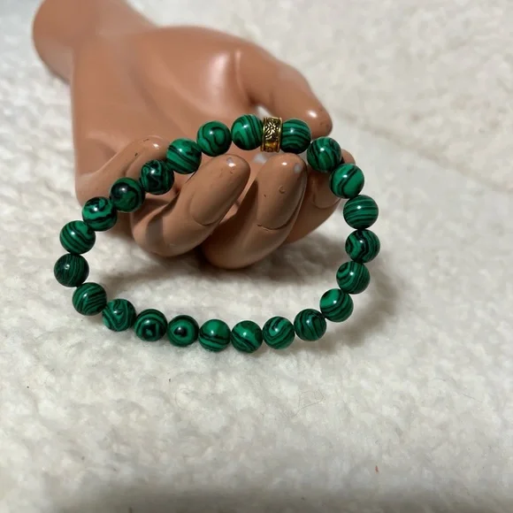 Bracelet 8.5mm Malachite Anxiety Calming Protection - Picture 5 of 8